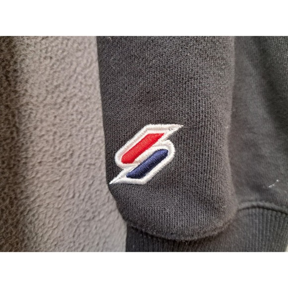 Superdry Mens Large Black Long Sleeve Pullover Hoodie Sweatshirt - Picture 11 of 12